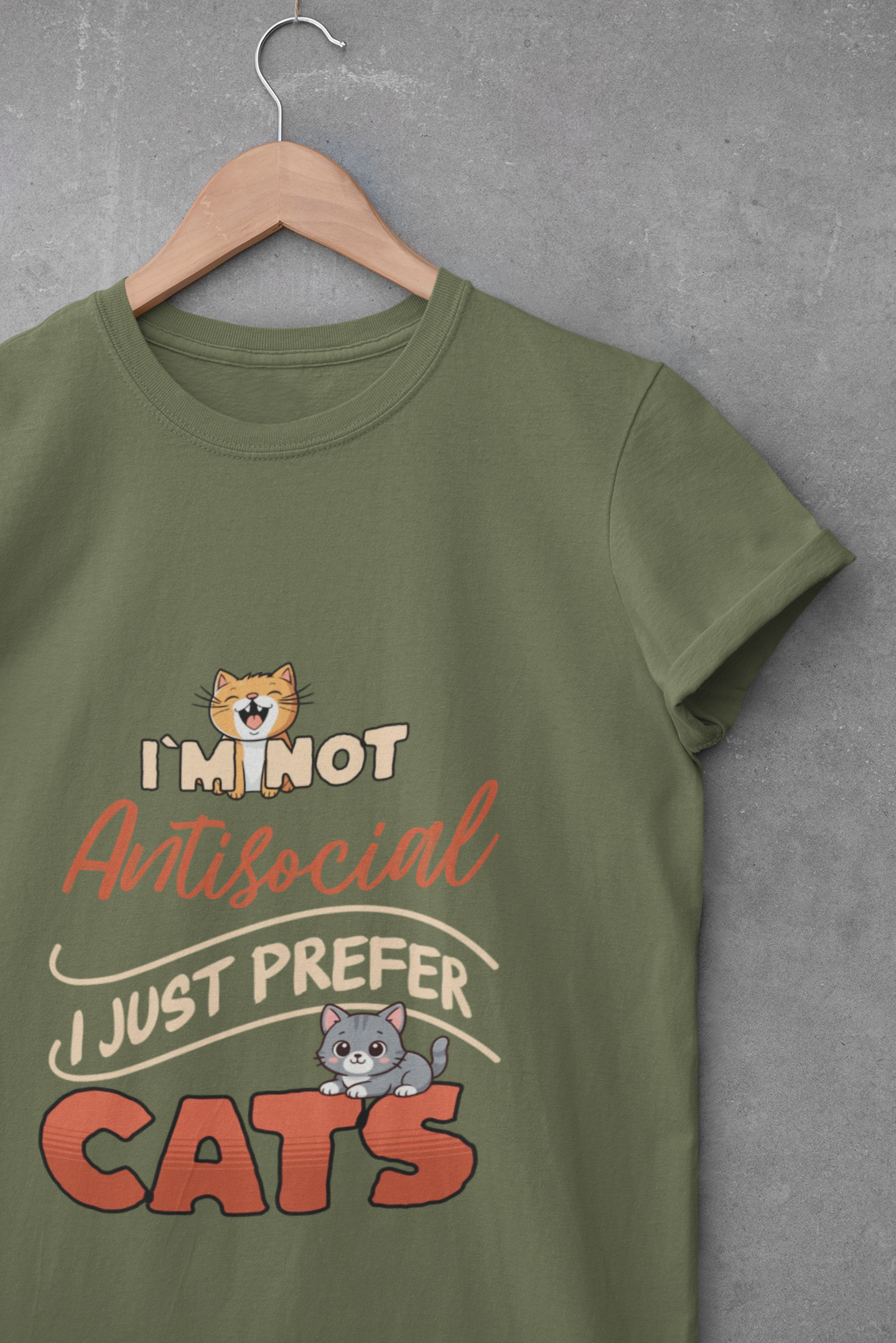 I'm Not Antisocial I Just Prefer Cats T-Shirt - Funny Cat Lover Tee - Unisex