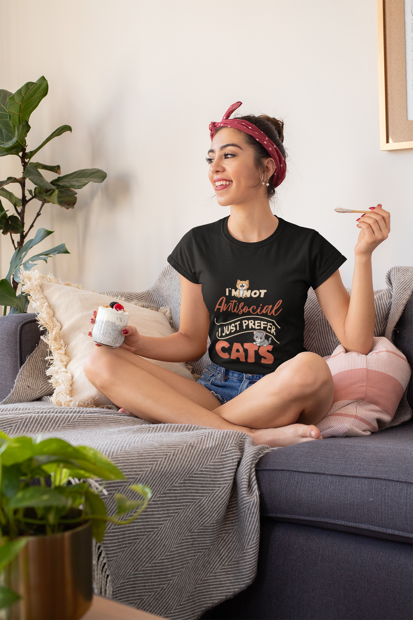 I'm Not Antisocial I Just Prefer Cats T-Shirt - Funny Cat Lover Tee - Unisex