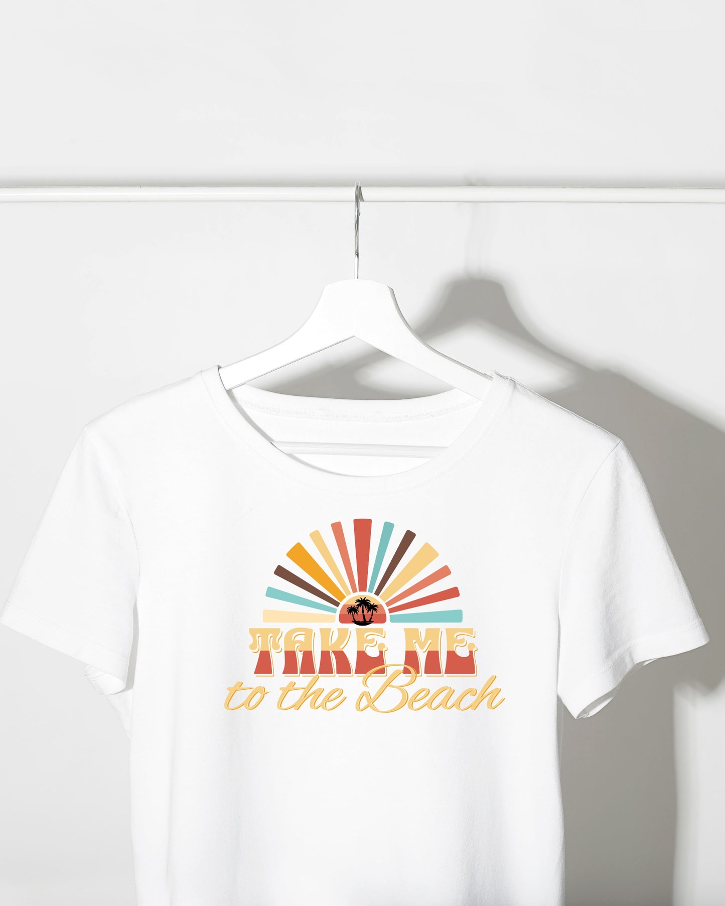 Vintage Summer Beach T-Shirt - Retro Palmen Sonnenuntergang - Unisex