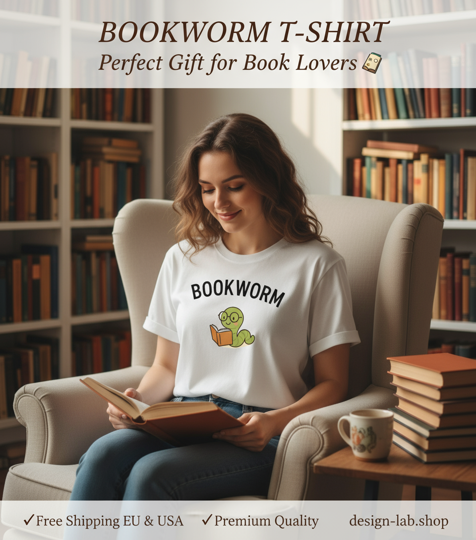 Bookworm T-Shirt – Bücherwurm Lesen Bücher Geschenk
