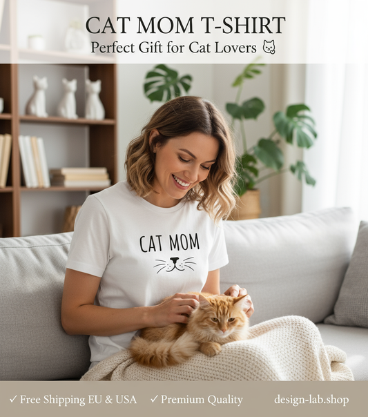 Cat Mom T-Shirt Pinterest Mockup