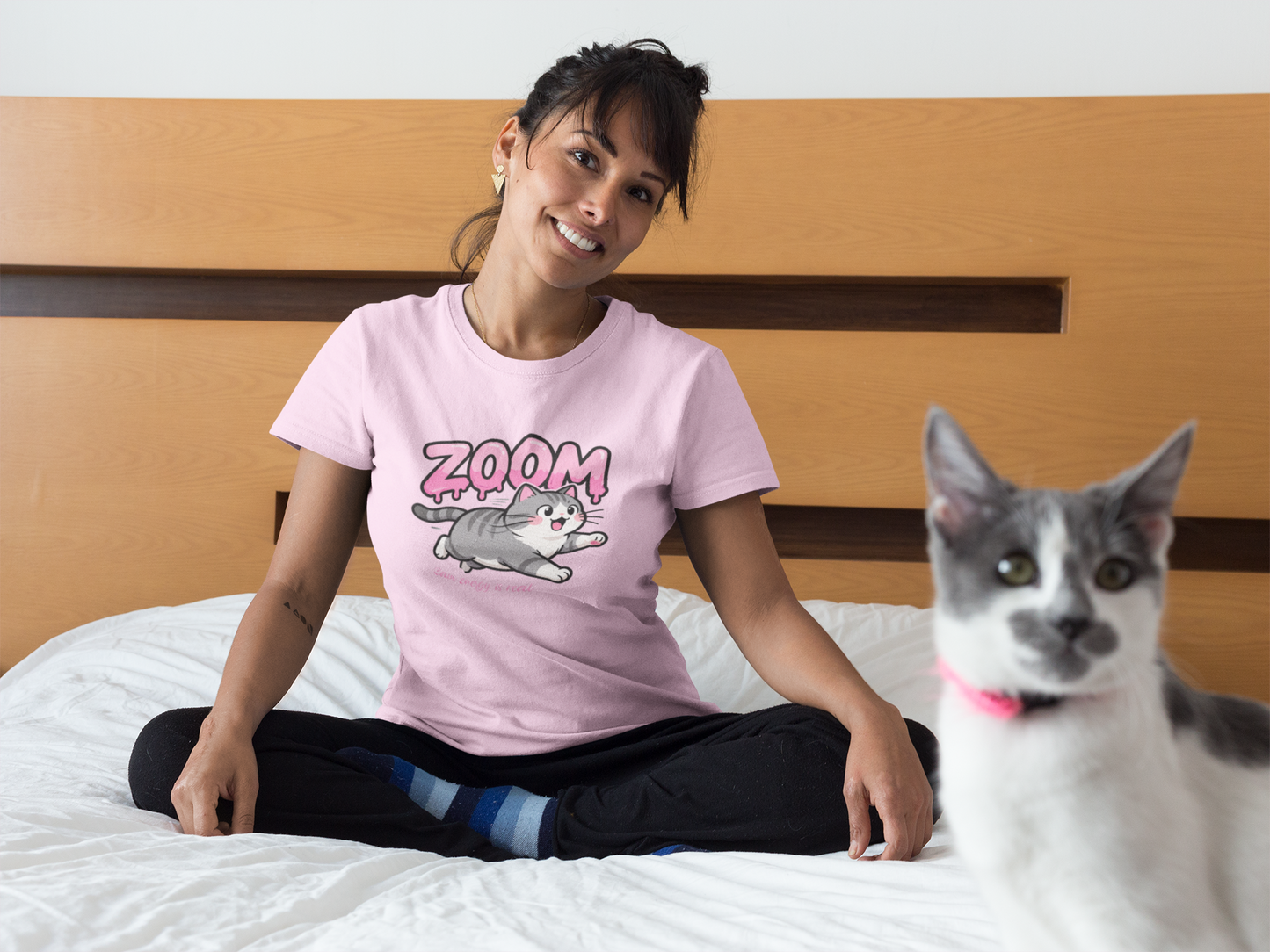 ZOOM Katzen T-Shirt - Cat Lover Shirt - Unisex Bio-Baumwolle