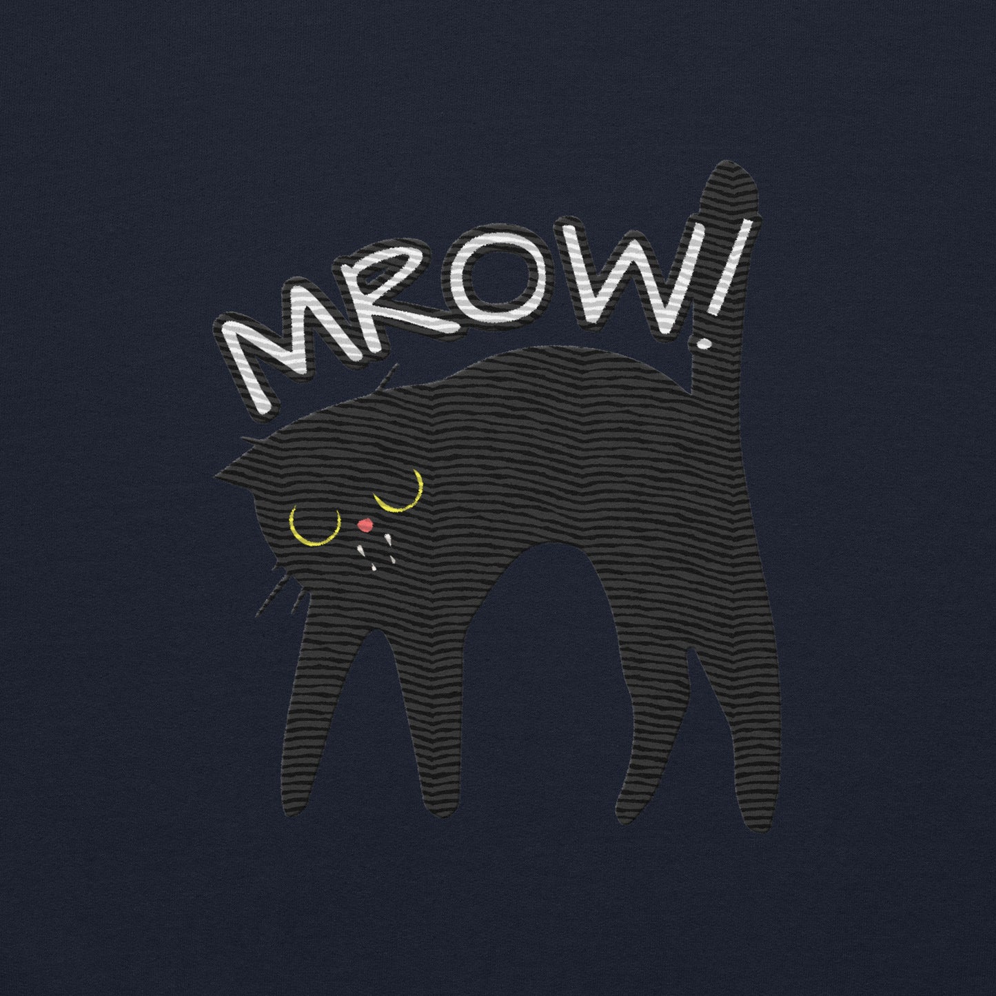 Schwarze Katze Hoodie - Gestickt - Unisex Pullover für Katzenliebhaber