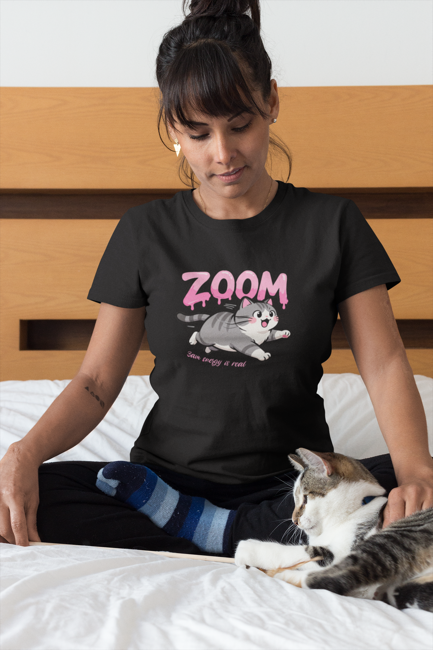ZOOM Katzen T-Shirt - Cat Lover Shirt - Unisex Bio-Baumwolle